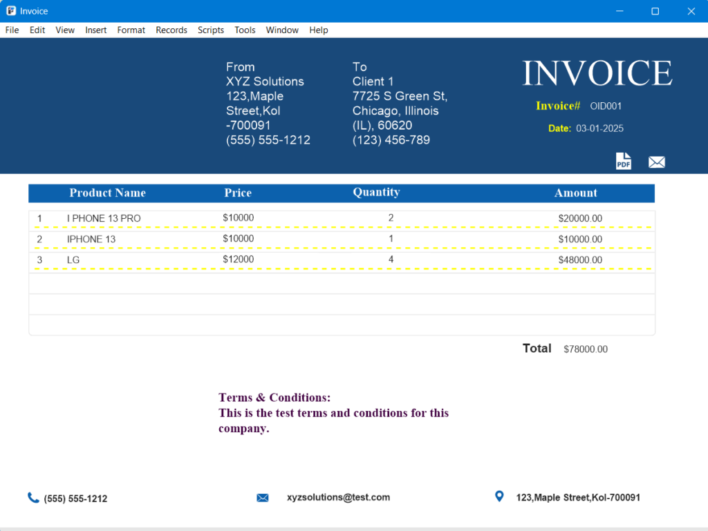 Invoice Generation - - aQb - Filemaker Invoicing Applications