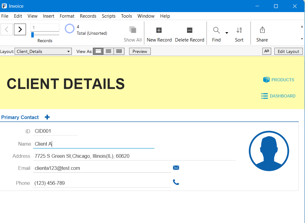 client table - aQb - Filemaker Applications