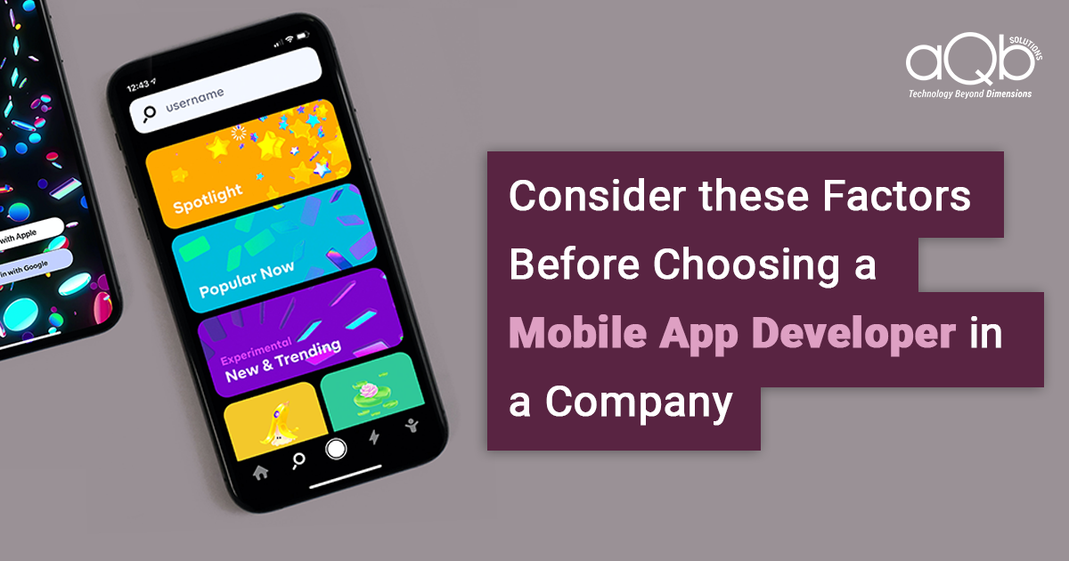 Factors or points to remember before choosing a mobile app developer